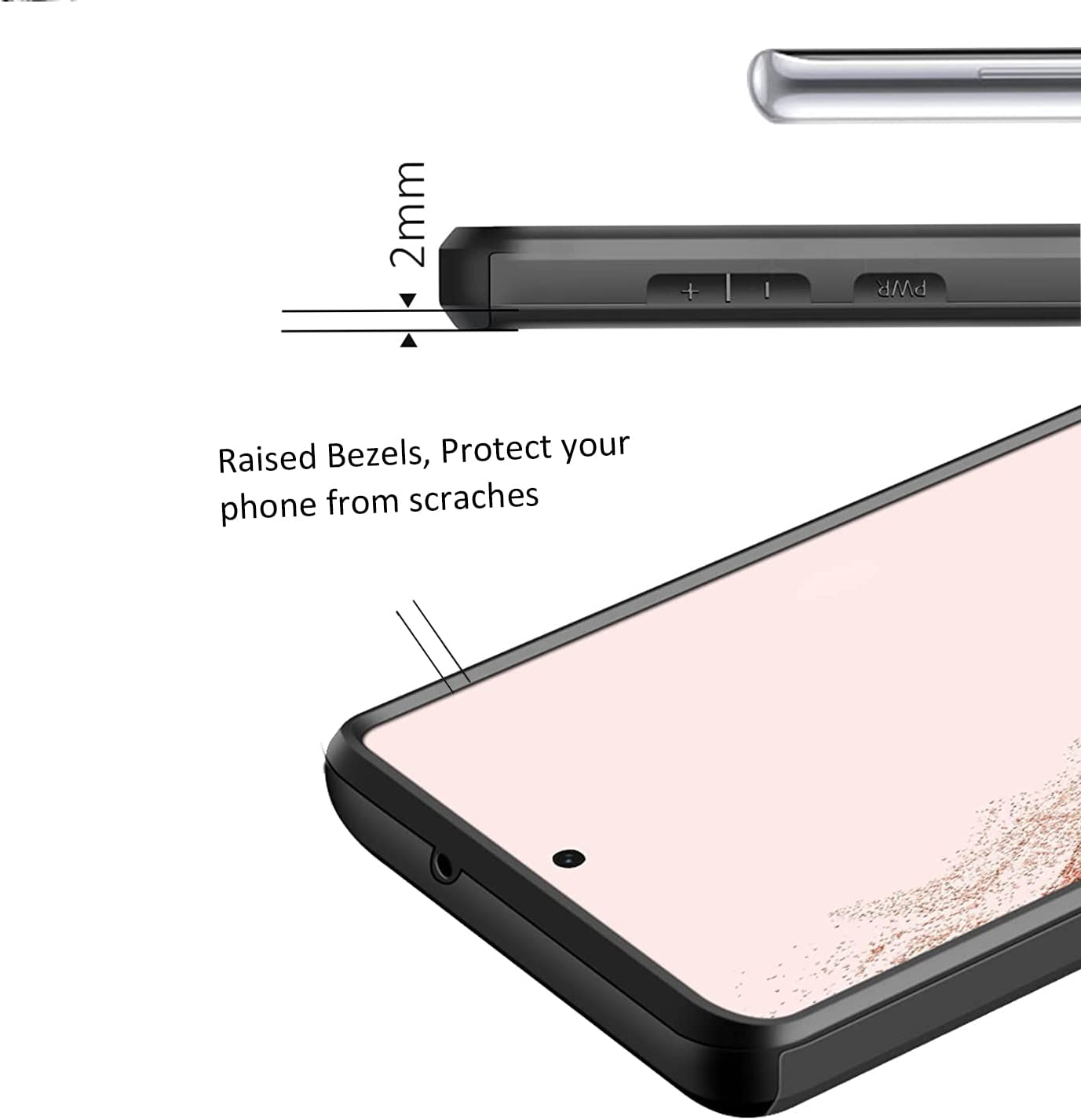 For Galaxy S23 Case with Credit Card Holder, Areaphmet Wallet Case Slide Cover Dual Layer Hard PC Rubber Cover Phone Case for Samsung Galaxy S23 5G 6.1'' 2023 Black image number 3