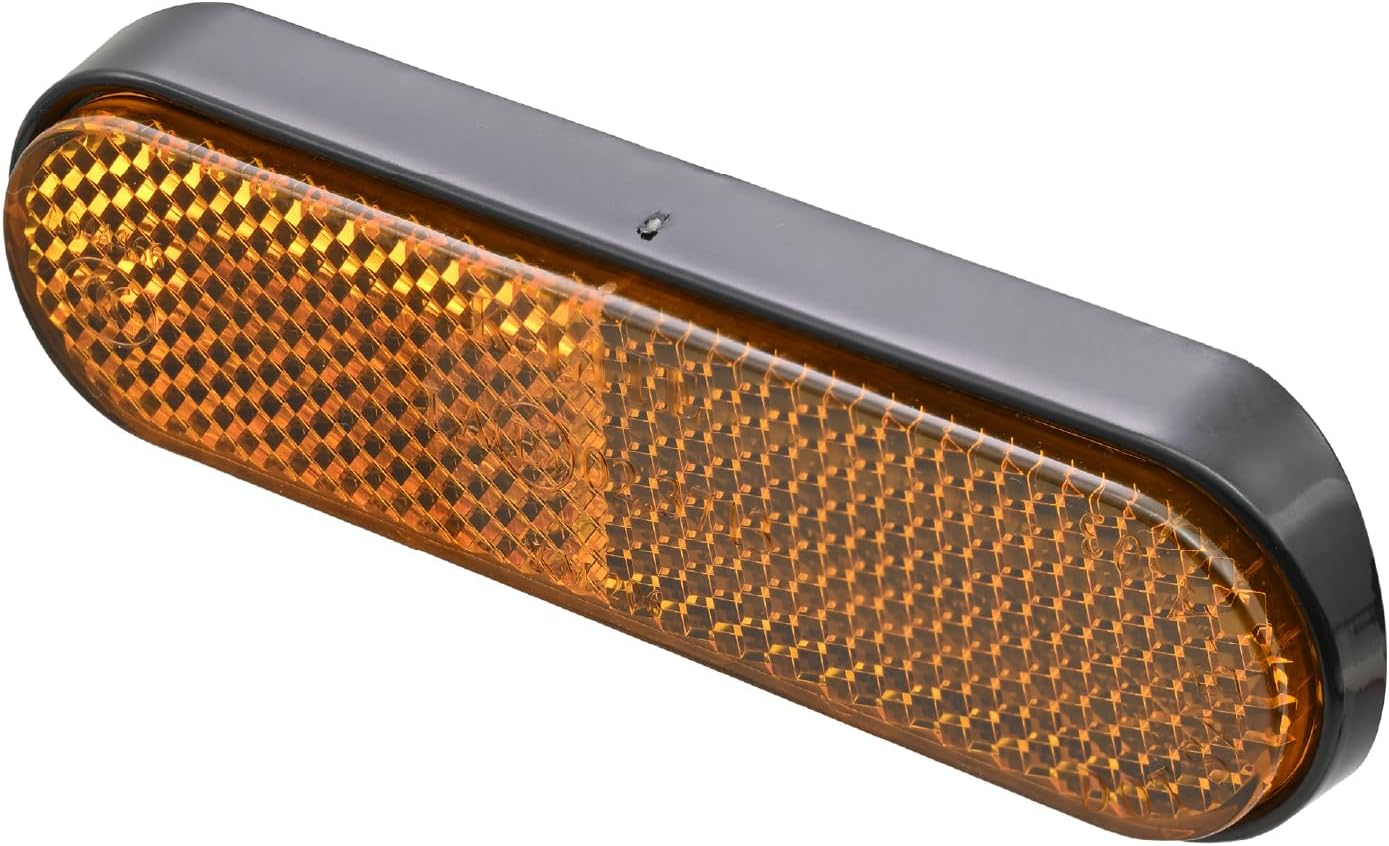 Daytona 48498 Motorcycle Reflector, for Vehicle Inspections, Side Front, Universal Reflector, round Corner, Double-Sided Tape, Fork Mount, Amber image number 2