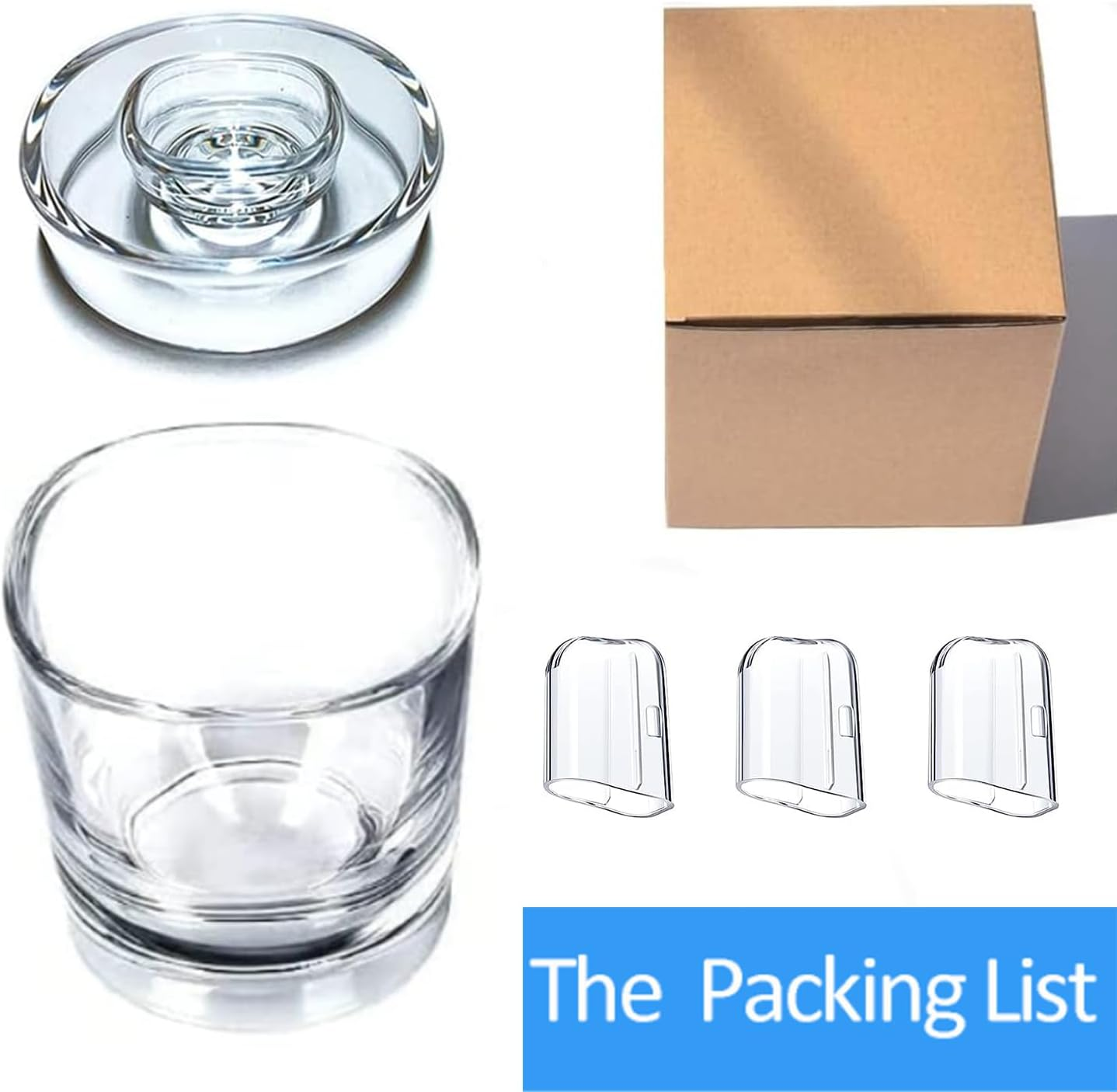 Replacement Charger Glass Cup + Stand Bundle Kit for Philips Sonicare Charger Base HX9100 CBA1001 CBA2001 CBA3001, Charging HX9300 HX9900 Series Electric Toothbrush (Quality as Original)