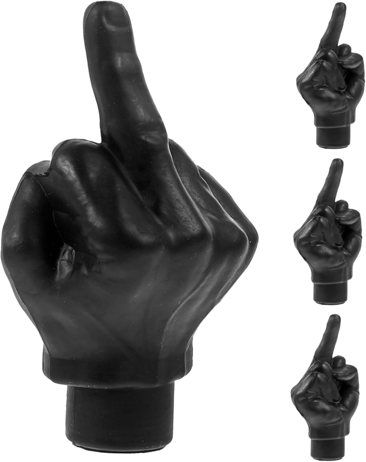 4Pcs Creative Finger Shaped Valve Stem Caps Dirtproof Tire Covers for SUV Car Motorcycle Bicycle Classic Black Easy Installation Stem Protectors