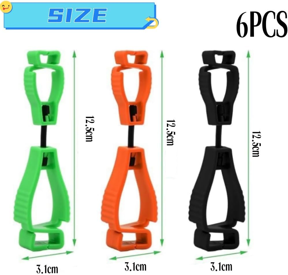 DACUAN 6Pcs Pvc Safety Work Glove Grabber Clips,Work Safety Clip Guard Labor Glove Keeper image number 4