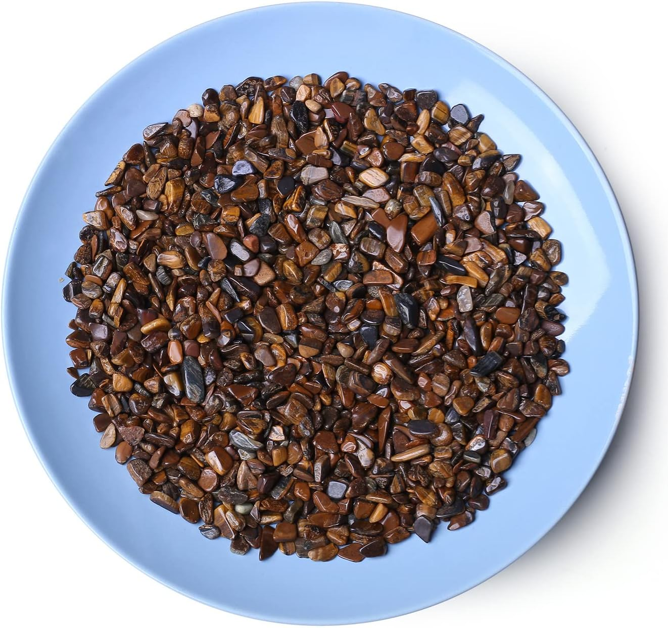 LAIDANLA Tiger Eye Crushed Stone Crystal Chips Bulk Natural Gemstones Healing Reiki Crystals Mini Quartz Vase Filler Aquarium Gravel 100G/0.22Lb.