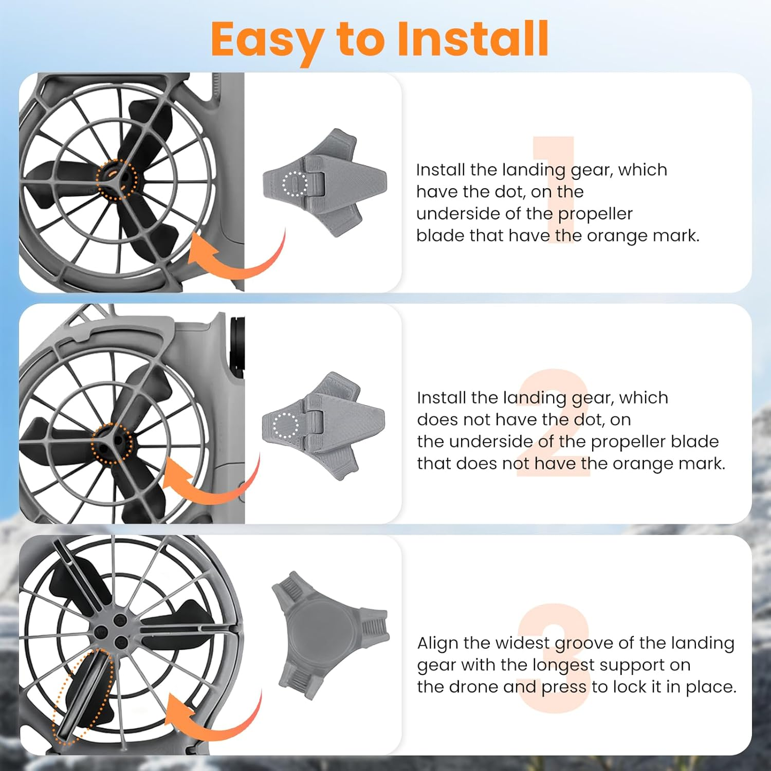 Landing Gear for DJI NEO 2 Drone, Lightweight Durable Plastic Portable Folding Stand,Anti-Scratch Protector Bracket for DJI Neo 2, Drone Accessories (Grey) image number 4