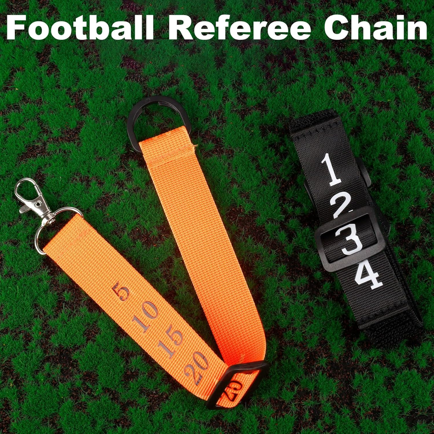 PEUTIER 2Pcs Football Referee Chain Clip & 2Pcs Wristbands, Premium Polyester Webbing Football Referee Gear Football Field Line Markers for Football Referee Sporting Supplies image number 5