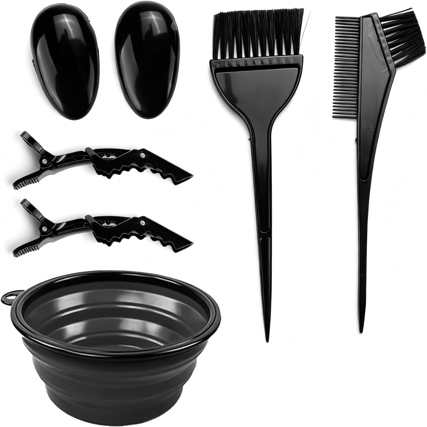 Teccfly Hair Coloring Kit, 6-Piece Hair Dye Mixing Bowl Kit with Applicator Dye & Comb, Mixing Bowl Tint Tool Earmuffs Salon Hair Clips &ndash; Ideal for Home & Salon Hair Coloring​ image number 1