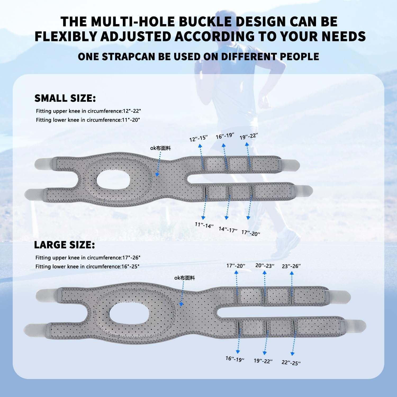 Knee Brace for Men, Brace & Elastic Knee Pads,Adjustable Leg Support, Adjustable Neoprene Knee Brace with Open-Patella Stabiliser Ring for Arthritic Pain Relief, Sports Injury Recovery, Protection Reinjury, Workout QFFAFAR image number 3