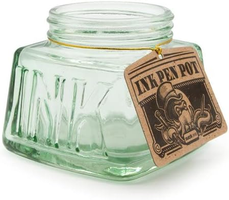 Suck UK Desk Tidy Inkwell | Glass Pen Pot & Pencil Pot | Pen Holder & Makeup Brush Holder | Office & Desk Accessories image number 5