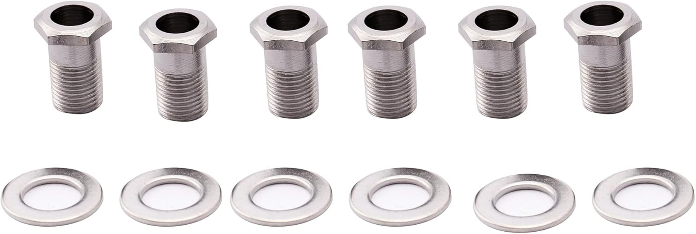 Musiclily Pro 10Mm Guitar Tuner Bushings and 14Mm Washers for Modern Electric Guitar Sealed Tuning Pegs Machine Heads, Chrome (Set of 6)