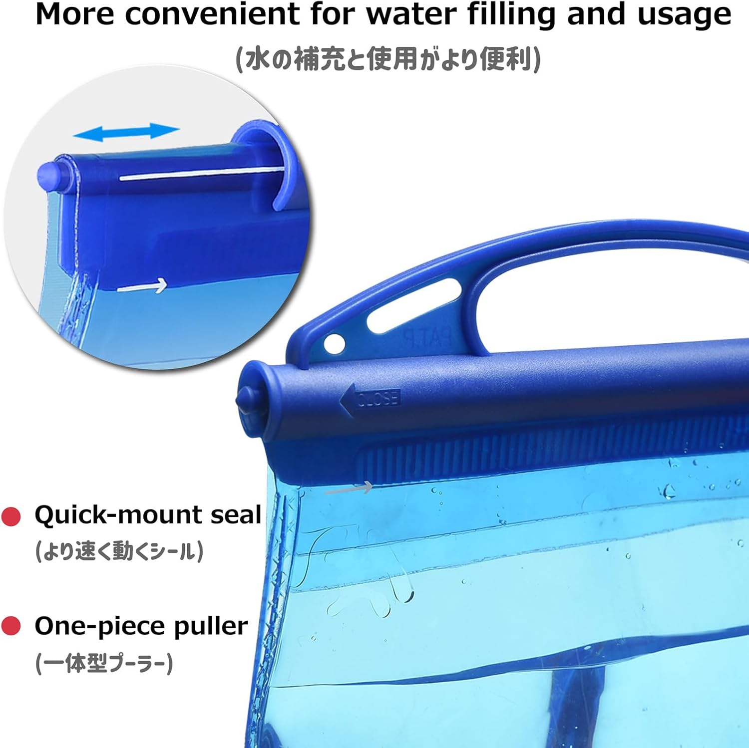 Azarxis Hydration Bladder 1L 1.5L 2L 3L BPA Free Hydration System Lightweight Water Bladder with Drinking Tube Leak-Proof Drinking Bag for Sports and Outdoor Drinking Backpack image number 1