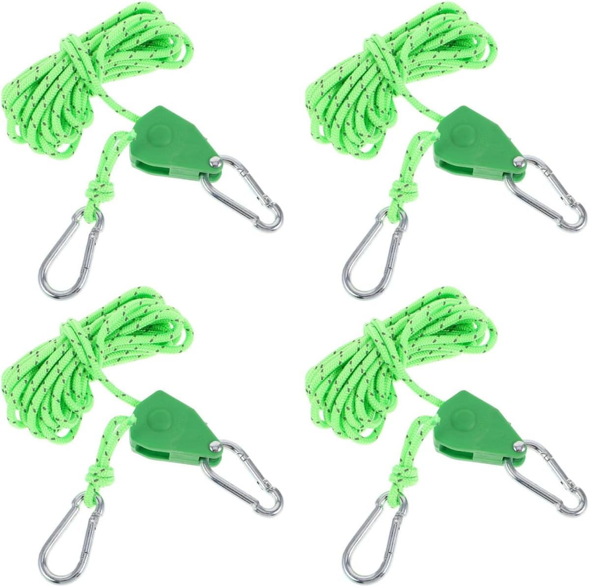 BESPORTBLE Tent Windproof Carabiner Reflective Tent Rope Adjustable Rope Tarp Tie Downs Tent Rope Tensioner Pulley Tent Ropes and Tensioners Camping Rope Stainless Steel Black