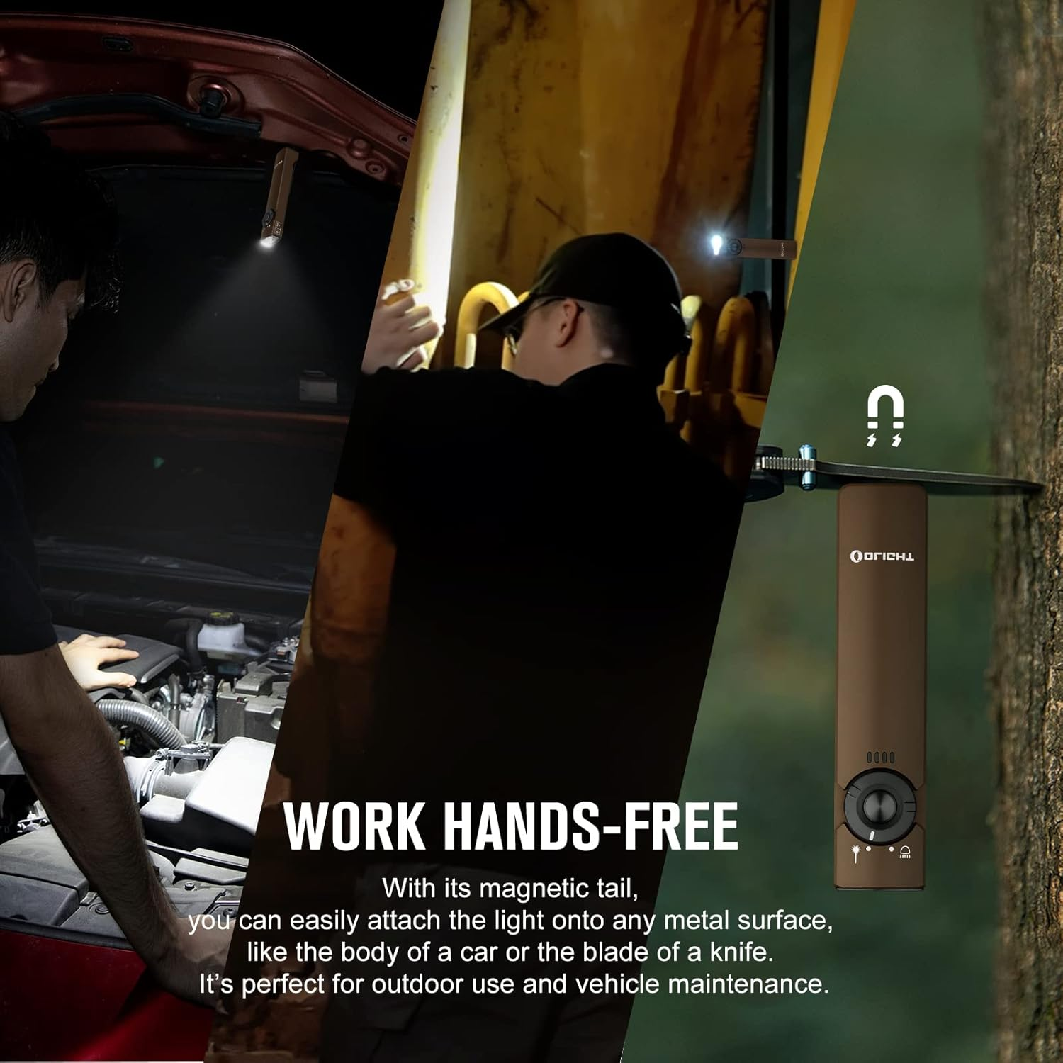 OLIGHT Arkfeld Max 1000 Lumens Rechargeable EDC Flashlight Dual Light Source with Green Beam for Pet, Presentation(Desert Tan, Cool White Light: 5700~6700K) image number 1