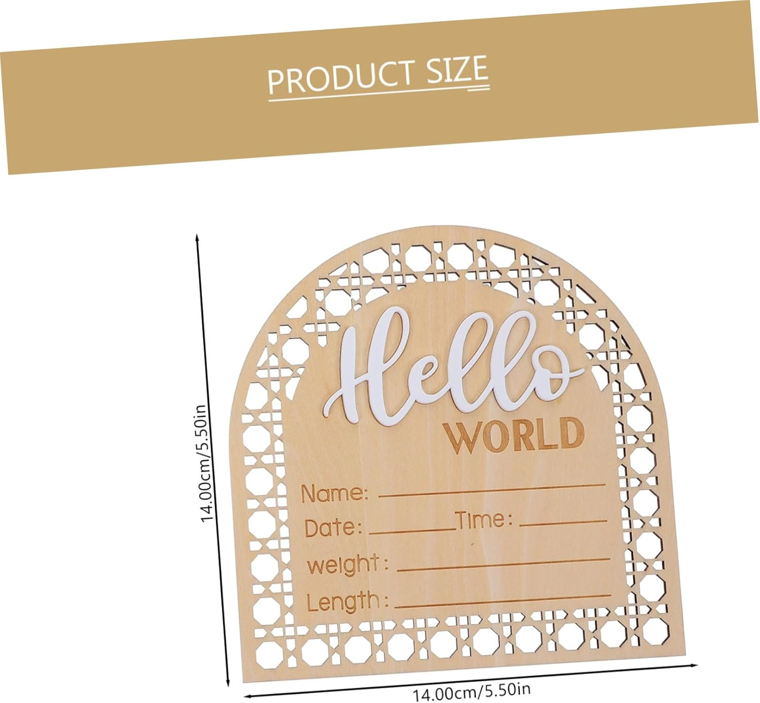 Baby Name Announcement Sign Newborn Birth Name Sign for Hospital Nursery Wooden Infant Announcement Board Set of 2 for Baby Room image number 2