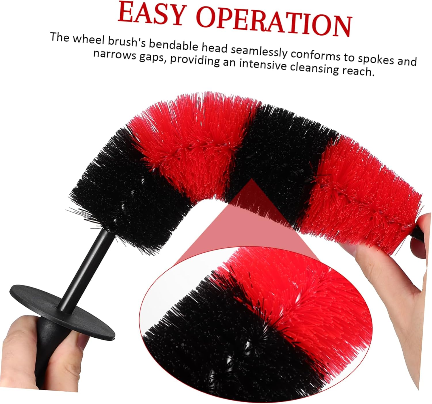 HOLIDYOYO Car Wheel Cleaning Brush Small Size Hub Cleaning Brush for Vehicle Detailing Car Wash Kit with Handle for Automotive Rim and Tire Care image number 3
