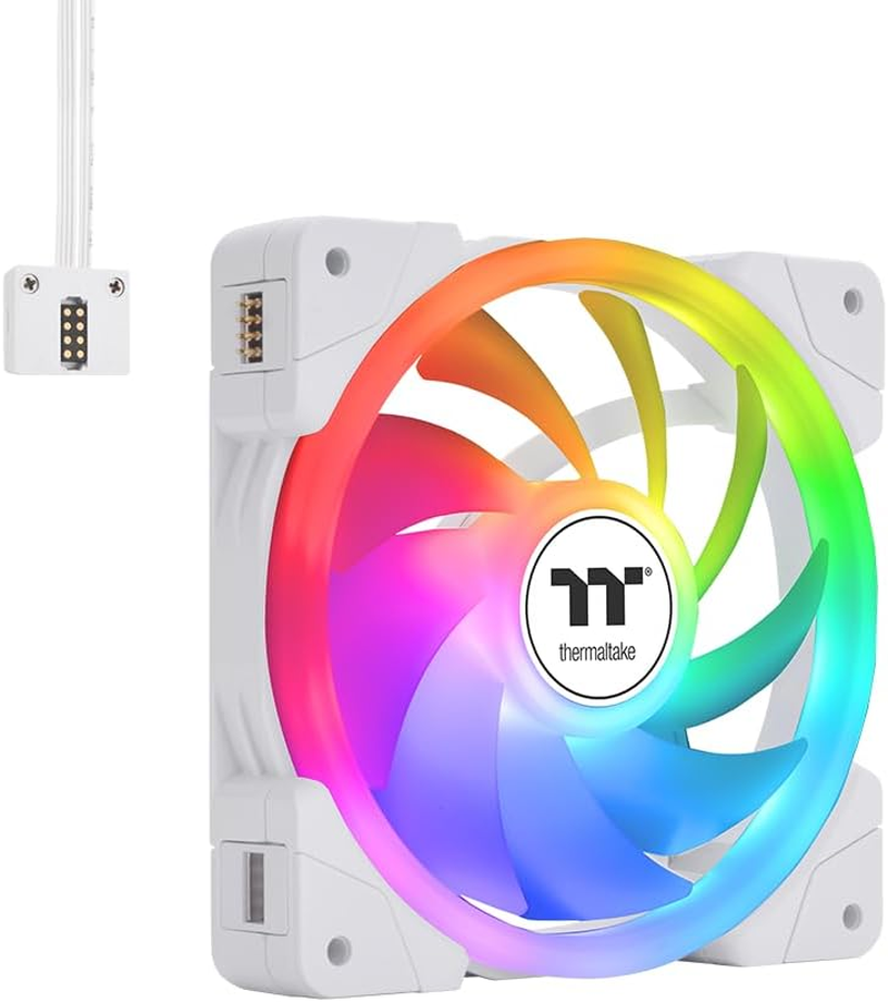 Thermaltake SWAFAN EX12 ARGB Magnetic Quick Connect PWM Cooling Fan (Up to 2000RPM) White Edition - 3 Fan Pack