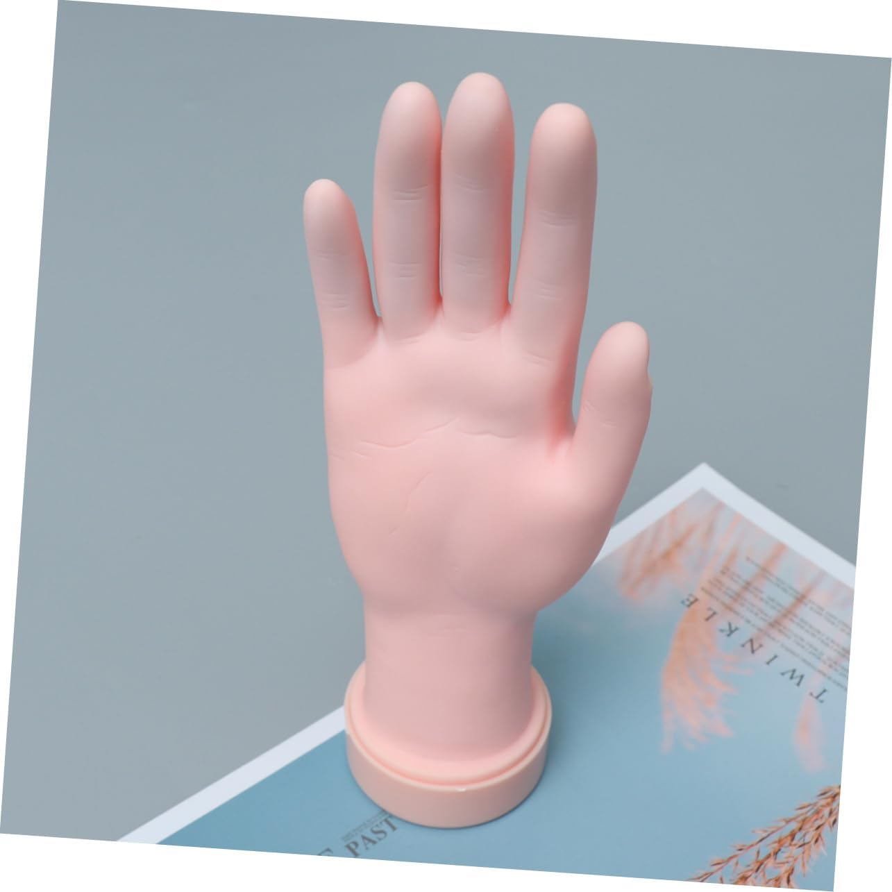 MERRYHAPY Practice Nail Art Nail Tips Right Hand Manicure Prosthetic Movable Bendable Rubber Hand Model Tool image number 6