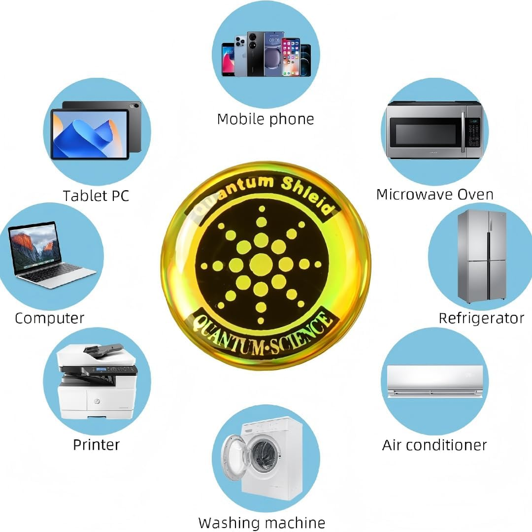 EMF Stickers Blocker Neutralize Shield Protection - 12Pcs Golden EMF Blocker for Cell Phone/Laptops/Computers/Tv/Electronic Devices, Quantum Shield Stickers for Wifi/5G Radiation Protection image number 6