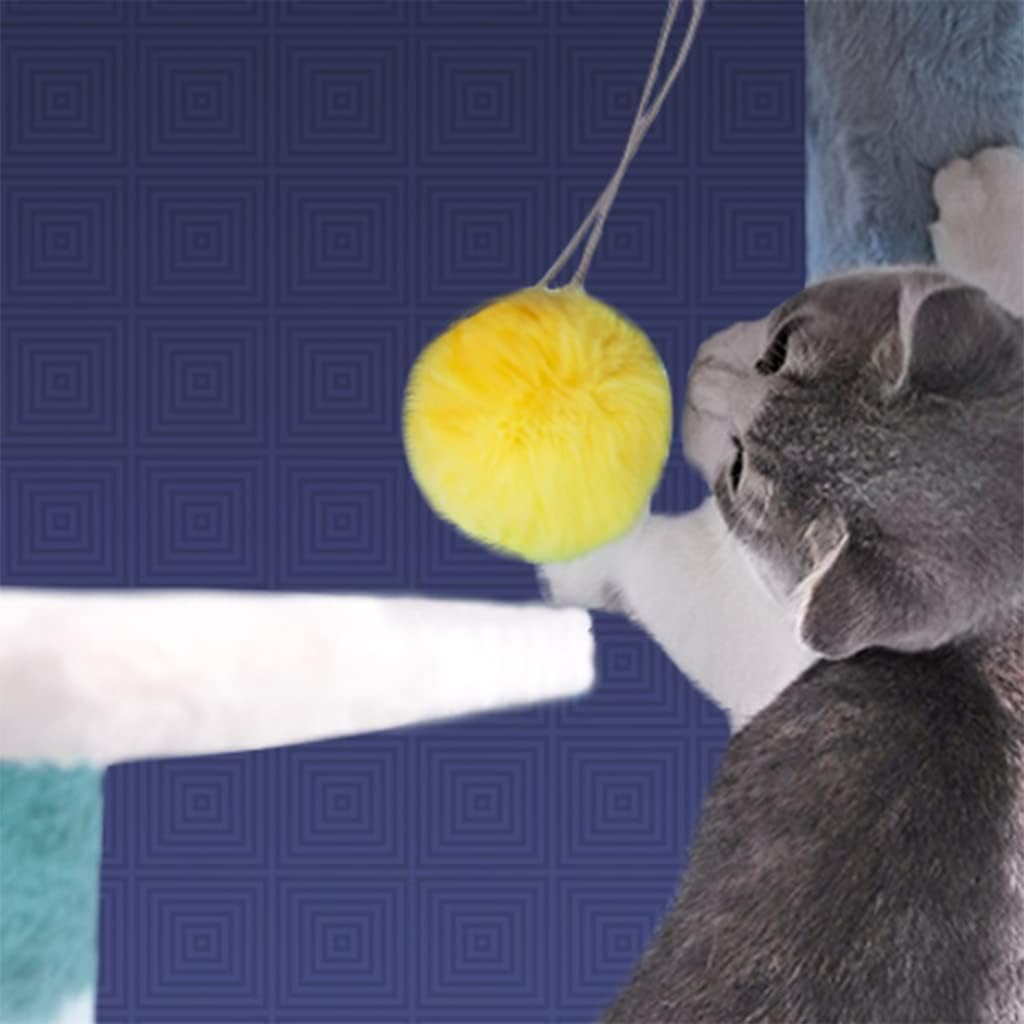 Colorful Cat Furniture, Multi-Level Cat Condo with Hammock and Scratching Posts for Kittens, Tall Cat Tree Toys for Rest image number 2