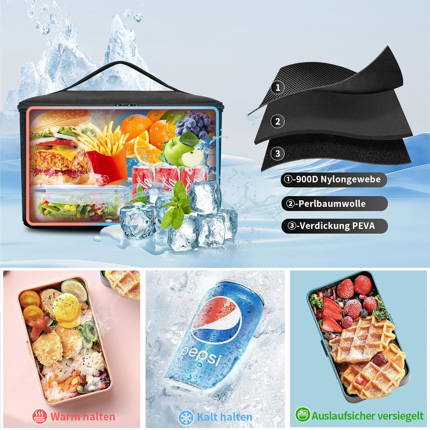 BERTASCHE Vintage Lunch Backpack for Men image number 3