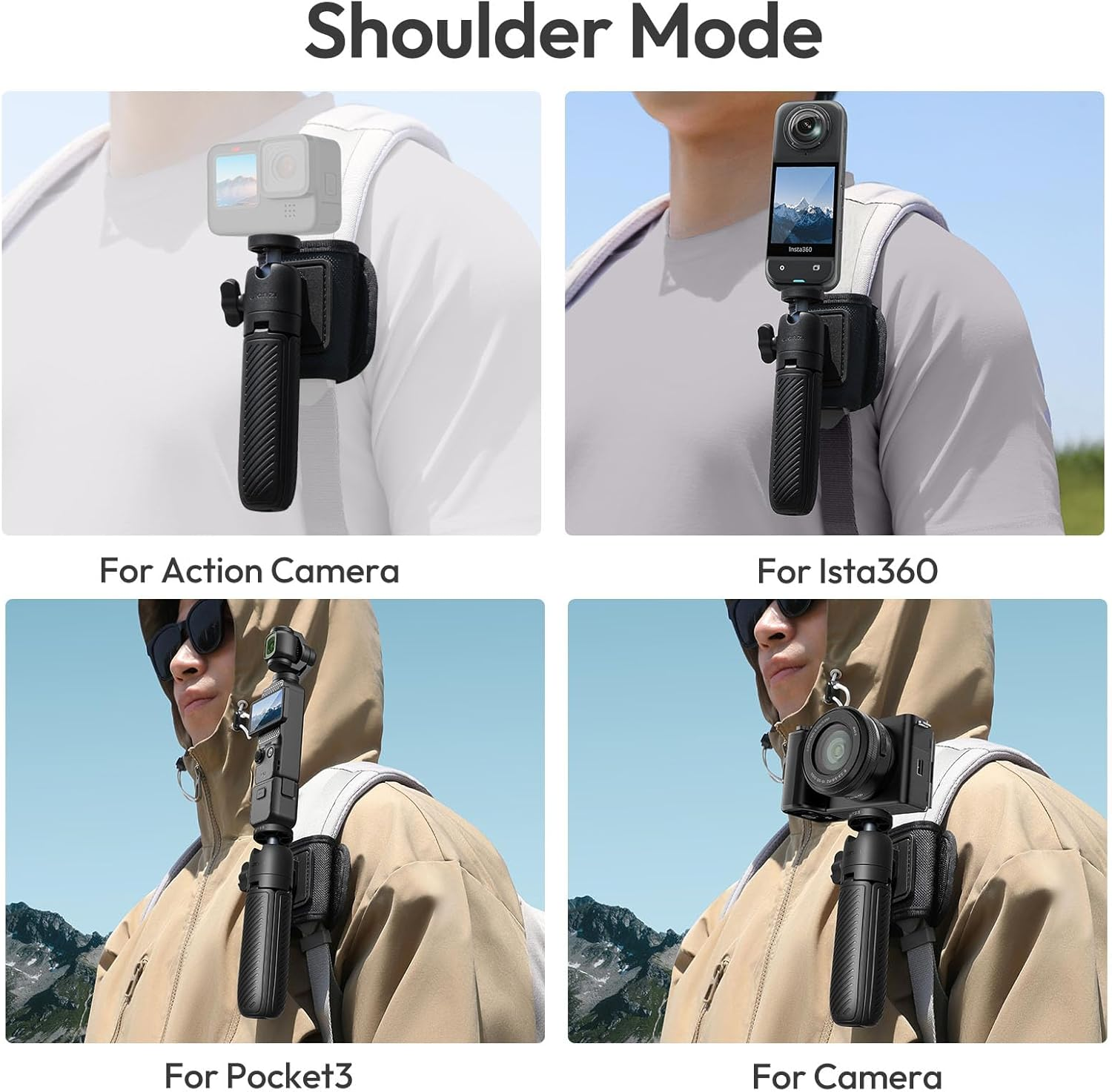 ULANZI MT88 Clipmate Camera Tripod, Selfie Stick W Velcro Strap & Action Camera Adapter, Mini Tabletop Tripod W Cold Shoe, Travel Tripod for Iphone Series & Action Cam, DJI Pocket3,Insta 360 X5 image number 4