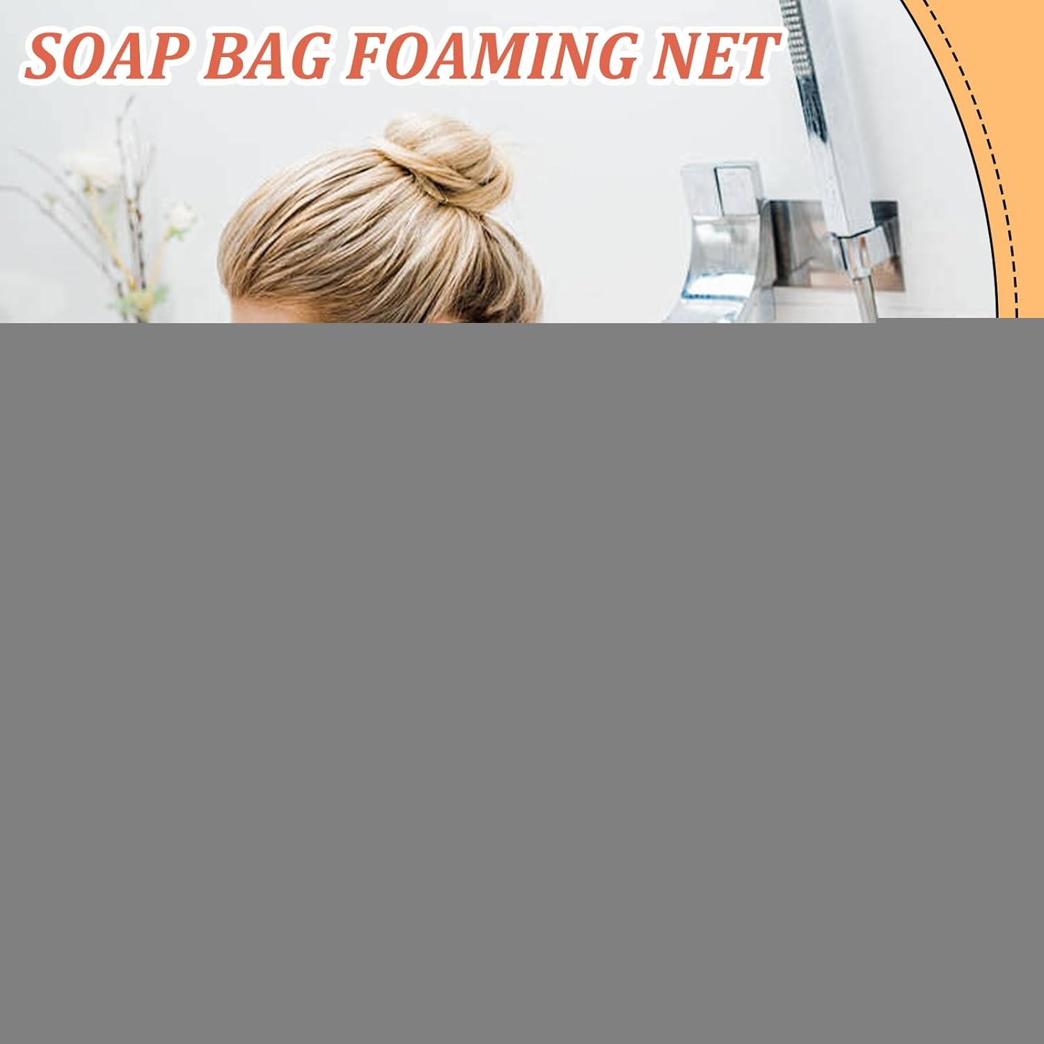 Qkbuza Mesh Soap Bags for Soap Bars, Saver Bag Foaming - Reusable Scrubber Washcloth for Travel Backpacking Hiking Shower Bath Camping - Grey image number 6