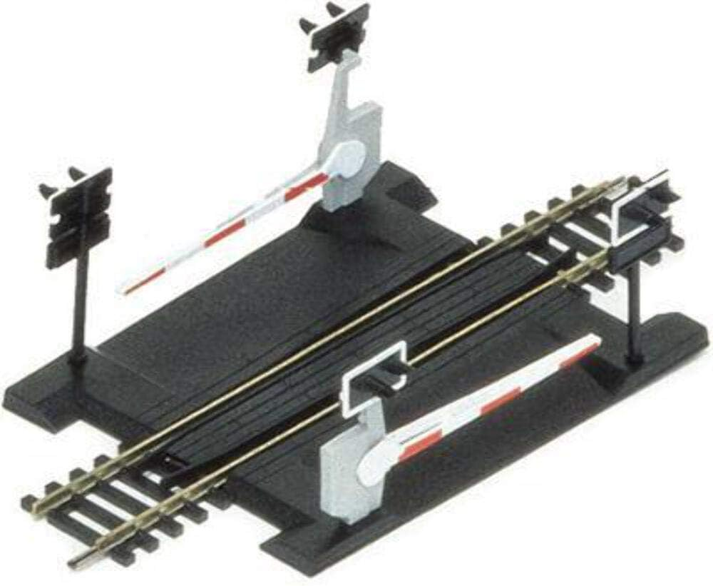 Hornby R646 OO Gauge Level Crossing Single Track - Extra Track Pieces for Model Railway Sets, Model Train Track Pieces - Scale 1:76, Black image number 1
