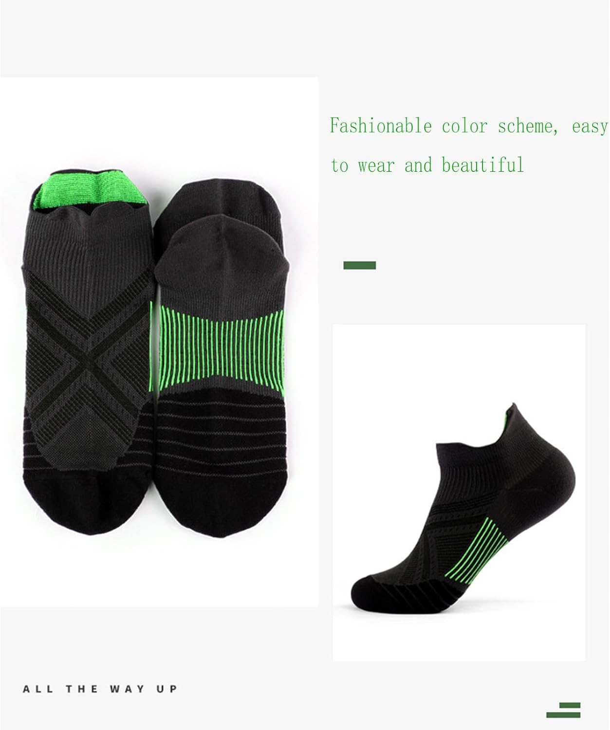 6 Pair Compression Sport Running Socks for Women Men, Seamless Cushion Plantar Ankle Support Socks, High Elastic Nylon Compression Socks, Soft Football Pressure Socks, Breathable Socks image number 1