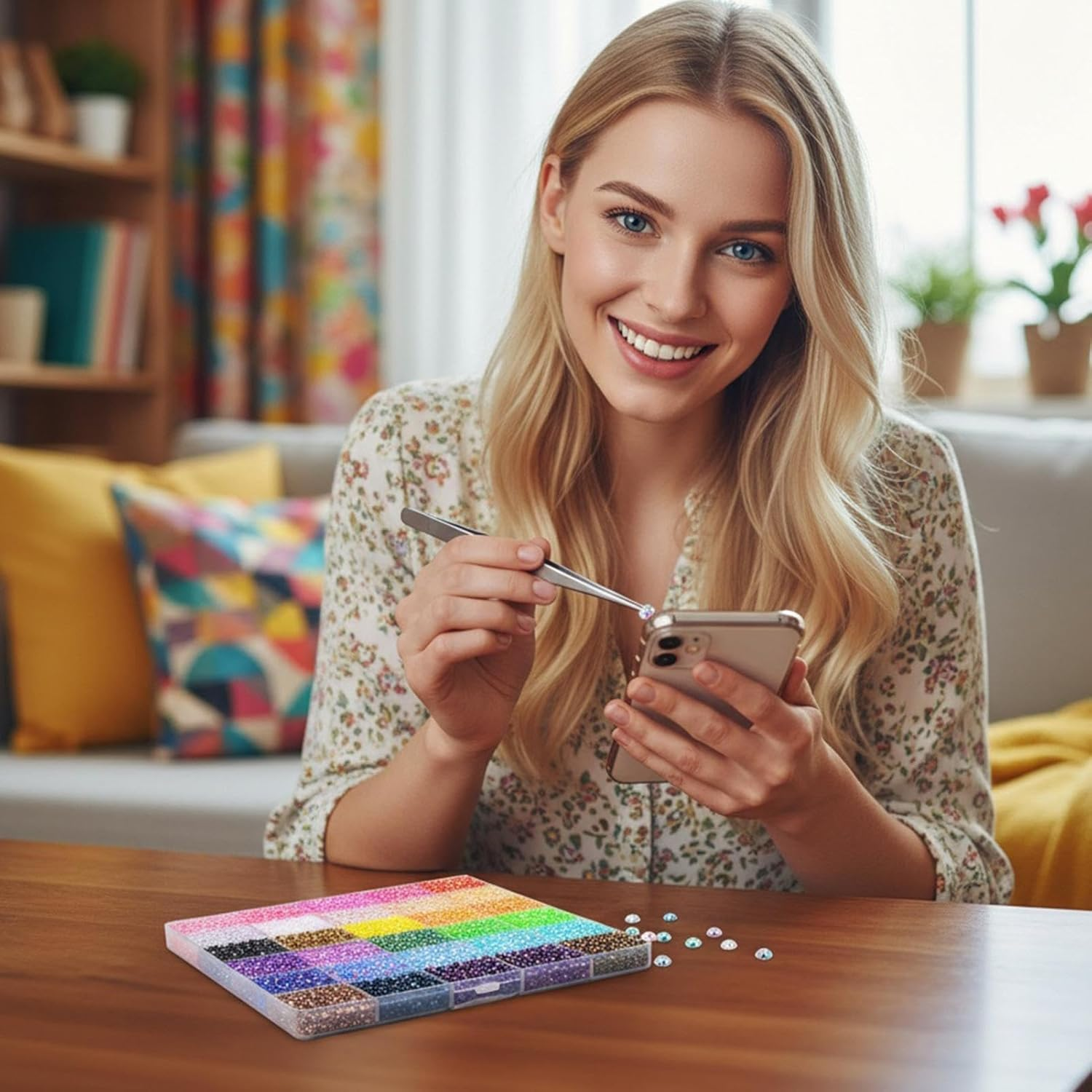 Wjnflqn Bedazzling Gems,Resin Bag Decoration,Bedazzling Jewels Kit - for Nail Artists Craft Lovers DIY Hobbyists Jewelry Makers Art Students Scrapbookers Phone Case Clothing Shoes image number 5