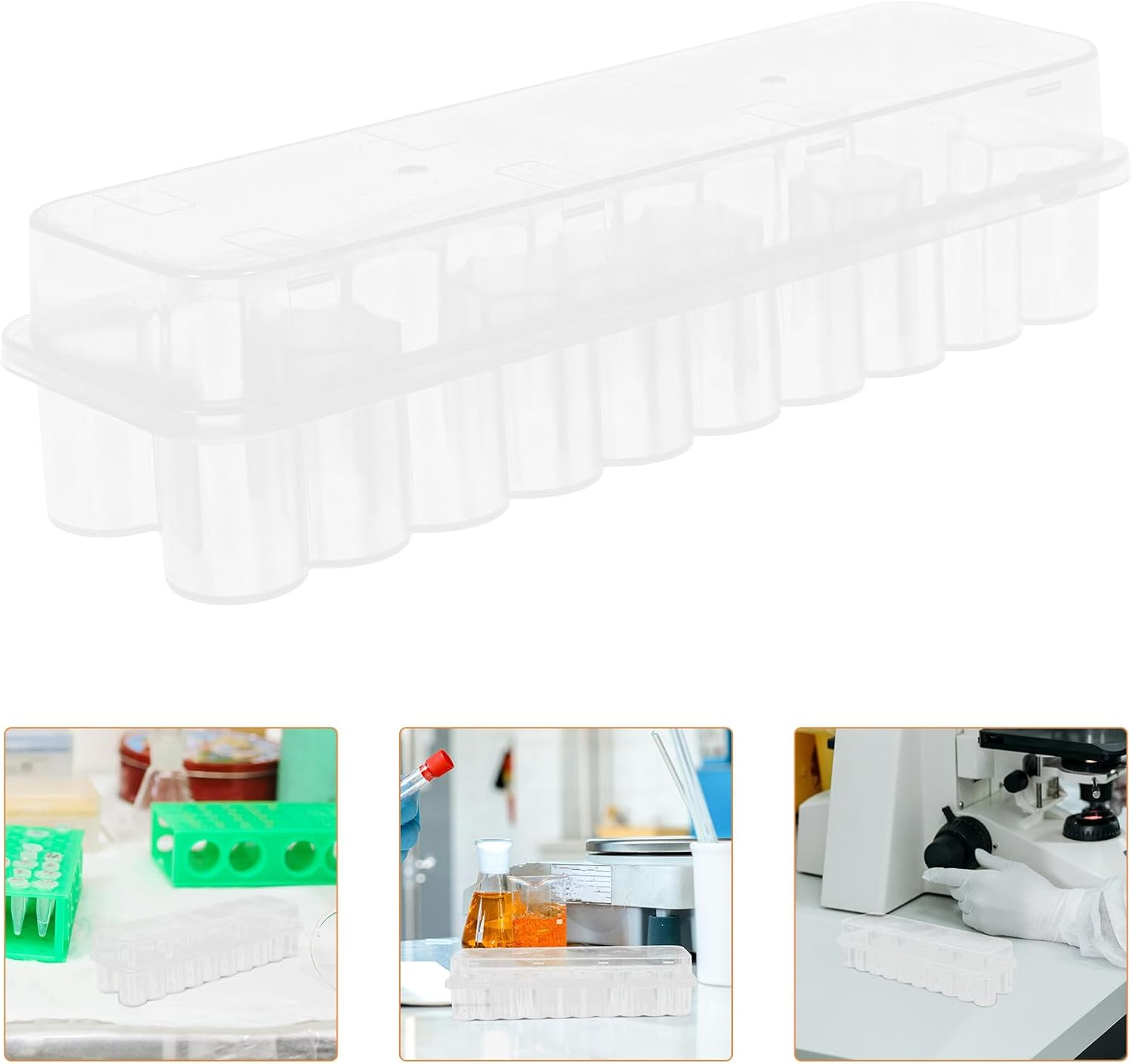 Sewroro Plastic Vial Storage Box, 3Ml Freezer Vial Microtube Organizer Case, 24 Slot Clear Storage Container, for Essential Oils, Home and Laboratory Use image number 2