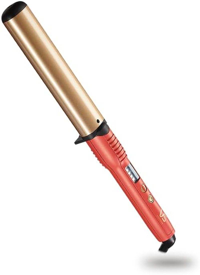 VS Sassoon Enrich Undone Curls 38Mm Large Barrel Hair Curler, Fast Heat Up, 5 Heat Settings 150&deg;C to 210&deg;C, Triple Infused Technology, Almond, Keratin & Ceramic for Smooth & Shiny Results, Auto Shut-Off. Coral (VSC2386CA) image number 2