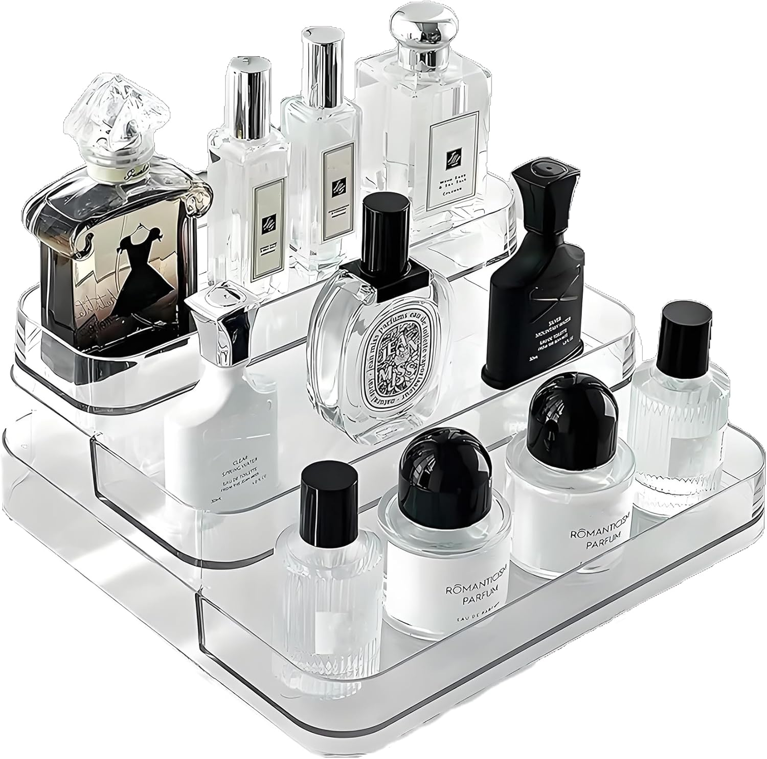 SESLEL Acrylic Perfume Display Stand, Clear Storage Shelf for Fragrance, Cosmetics, and Collectibles, Desktop Organizer image number 3