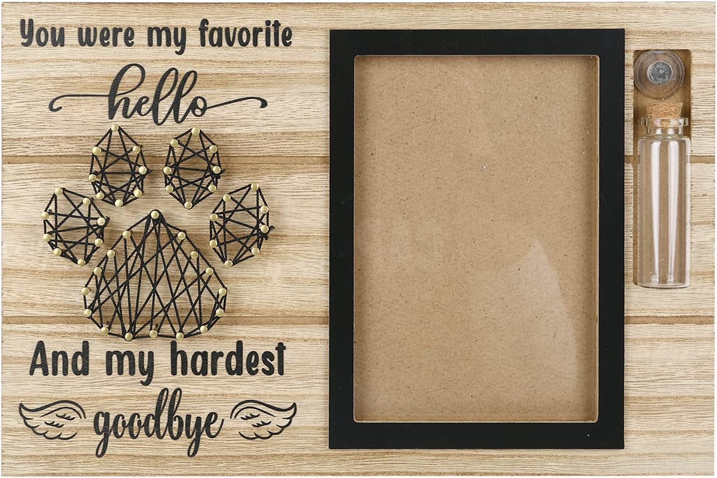 Pets Memorial Picture Frame, Cat & Dogs Pet Wooden Memory Photo Frame, Rectangular Picture Frame Commemorative for Loss, Pet Souvenir Keepsake Memorial Gifts Sympathy Gift (C) image number 6