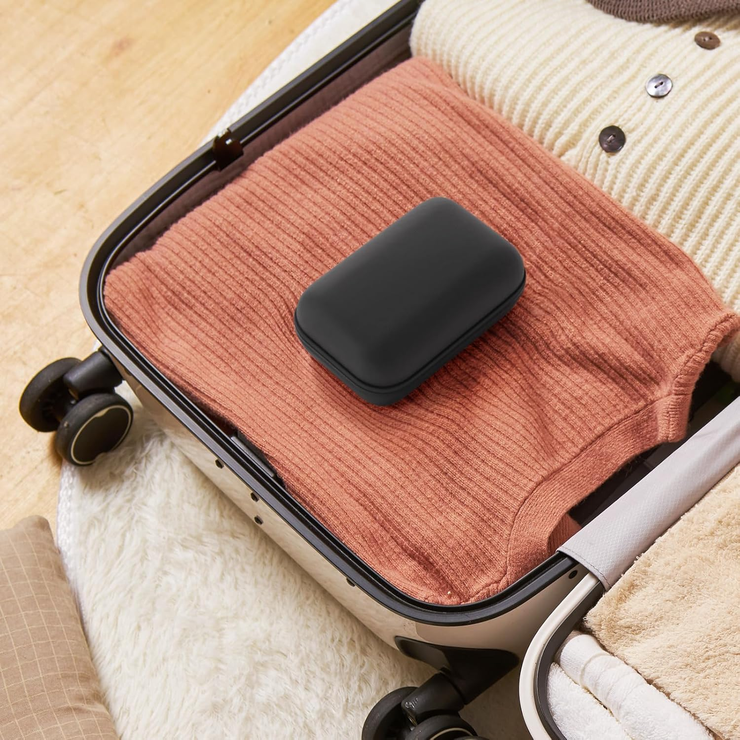 SUPVAN E10 Label Maker Case, Waterproof and Shockproof, Oxford Hard Storage Case for Organization Protection of Mini Bluetooth Label Printer, Black image number 6