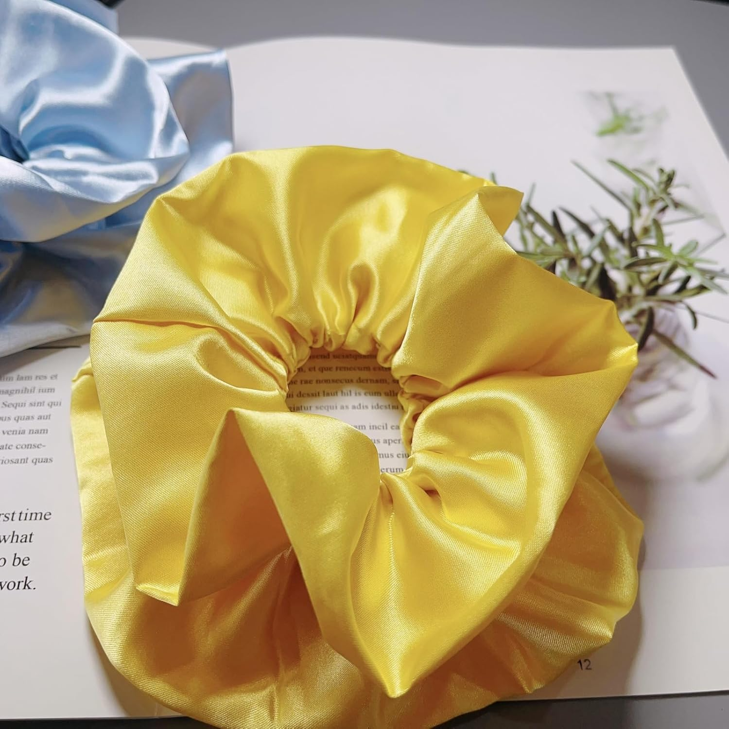 Women Girls Large Satin Scrunchies XL Silk Jumbo Scrunchie for Thick Long Hair Oversized Giant Scrunchy Hair Ties image number 1