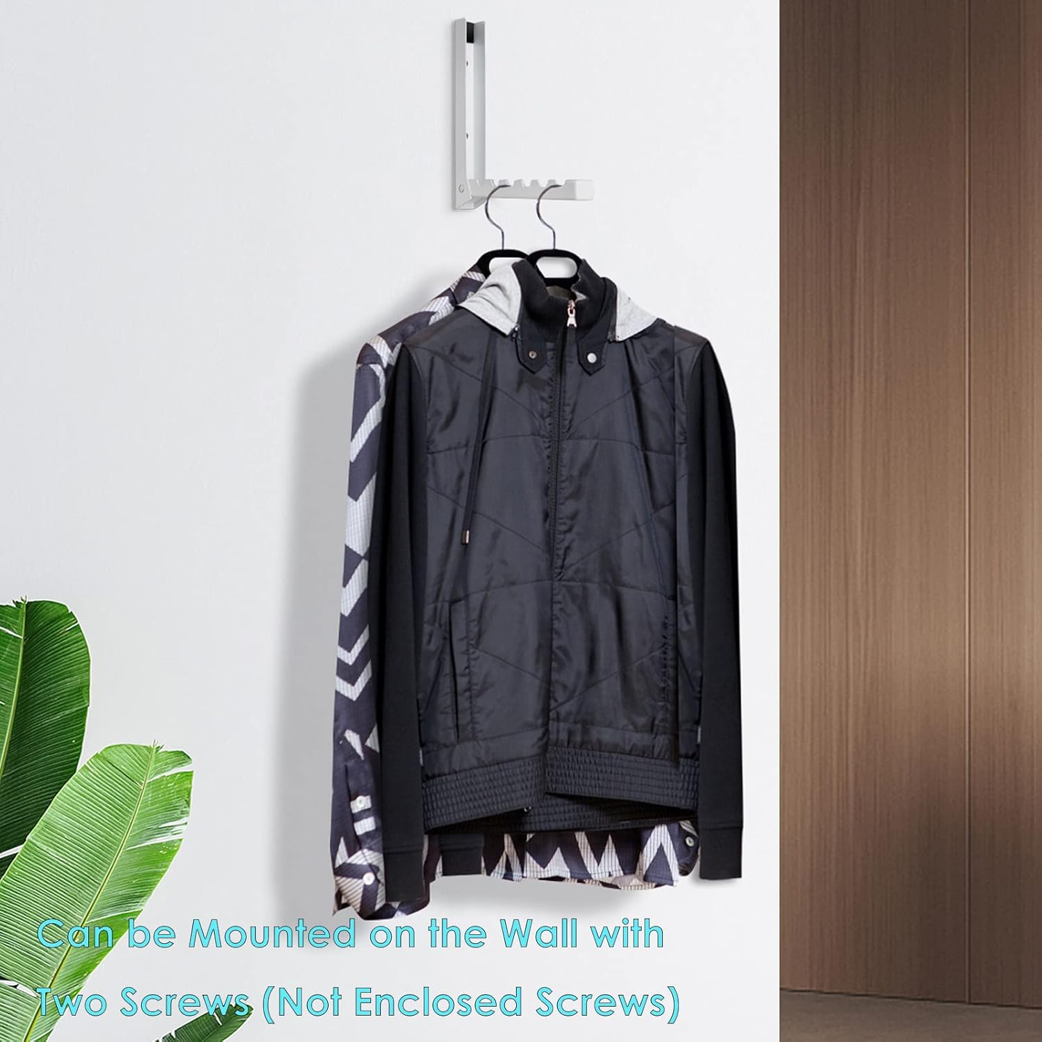 VIAV over the Door Hooks Hanger,Foldable over Door Drying Laundry Rack Hooks for Hanging Clothes with 6 Groves over Door Towel Racks for Clothes,Coat, behind Back Bathroom, Bag and Robe 2 PCS (White) image number 4