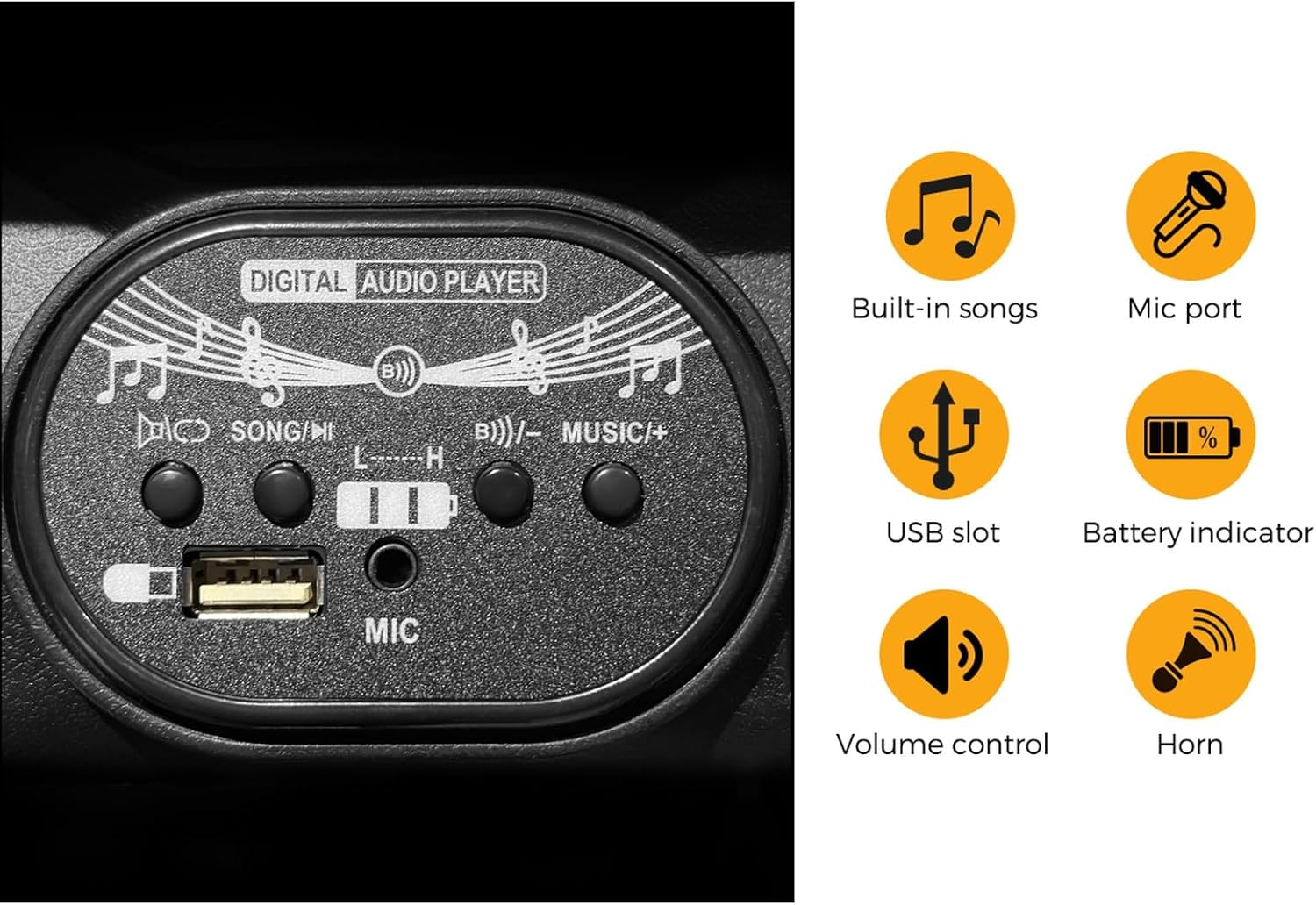 Mazam Kids Ride on Car Jeep Toy Car with 12V Battery and Remote Control Built-In Music 30Kg Capacity Electric Cars Suitable for 3 Years Old and above Red image number 2