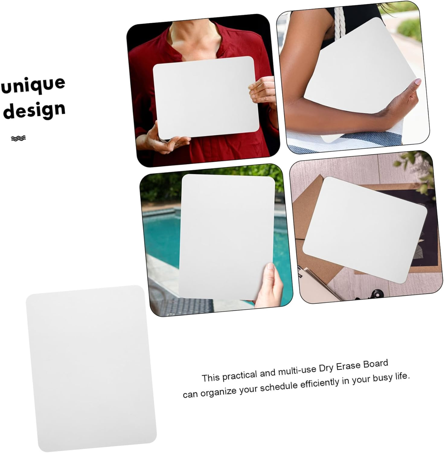 KICHOUSE 2Pcs Double Sided Whiteboard Tabletop Memo Board for Desk Erasable Writing Board for Home Office Classroom Kitchen Bedroom Use Includes image number 3