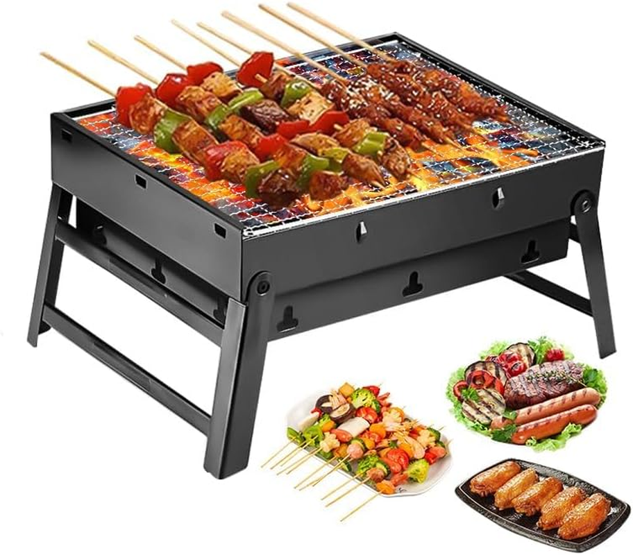 ZERIFAM Stainless Steel Foldable BBQ Grill - Folding Portable BBQ Charcoal Grill Compact Tabletop Mini Small BBQ Grill Outdoor for Travel Backyard Picnic Beach image number 6