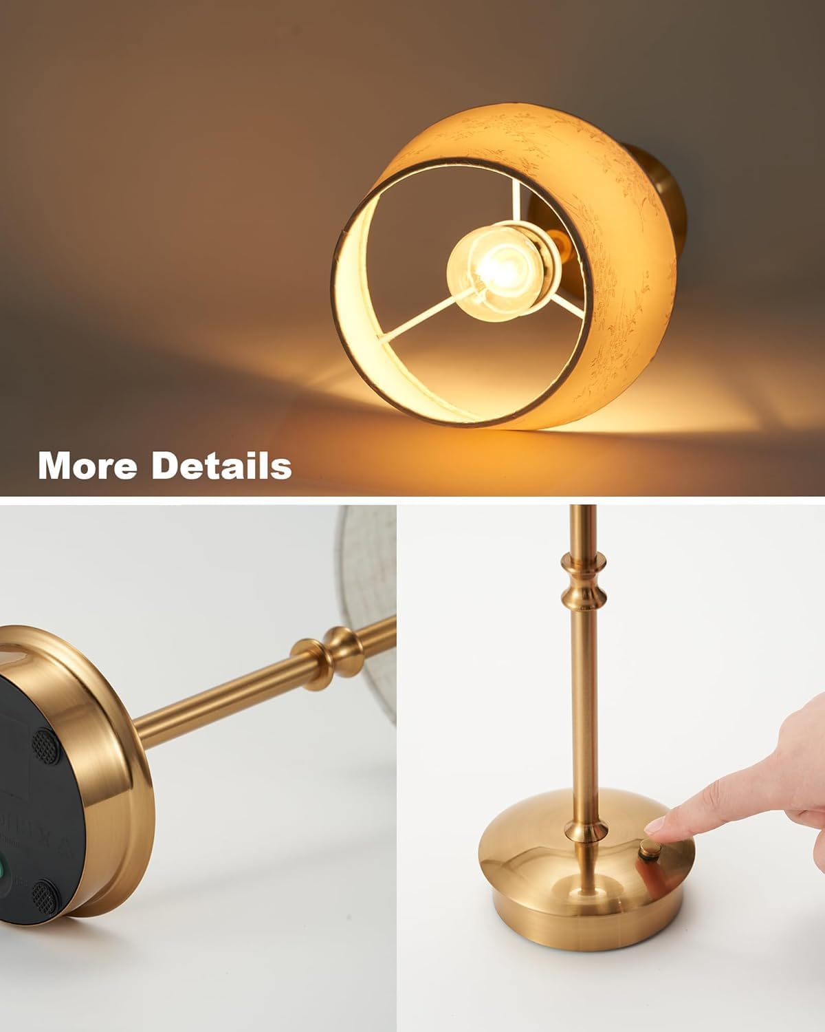 UMEXUS Cordless Table Lamp with Dimmer, 5200Mah Rechargeable Battery Operated Lamps for Restaurant Dinner Table, Small Portable Touch Bedside Light for Living Room Kitchen Dining Room Patio Home Decor