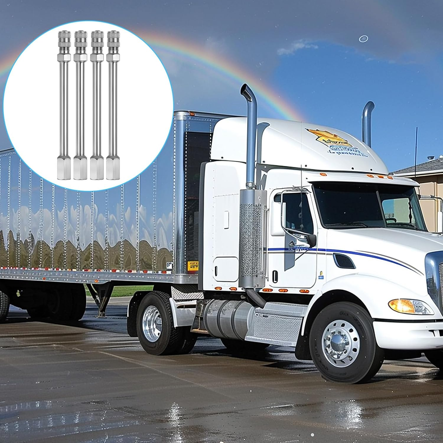 4 PCS Valve Stem Extenders, 4Inch 100Mm Wheel Tire Valve Stem Extension, Wheel Valve Extension Rod Extender Stem Caps for Trucks Cars Motorcycles Rv Mowers image number 4