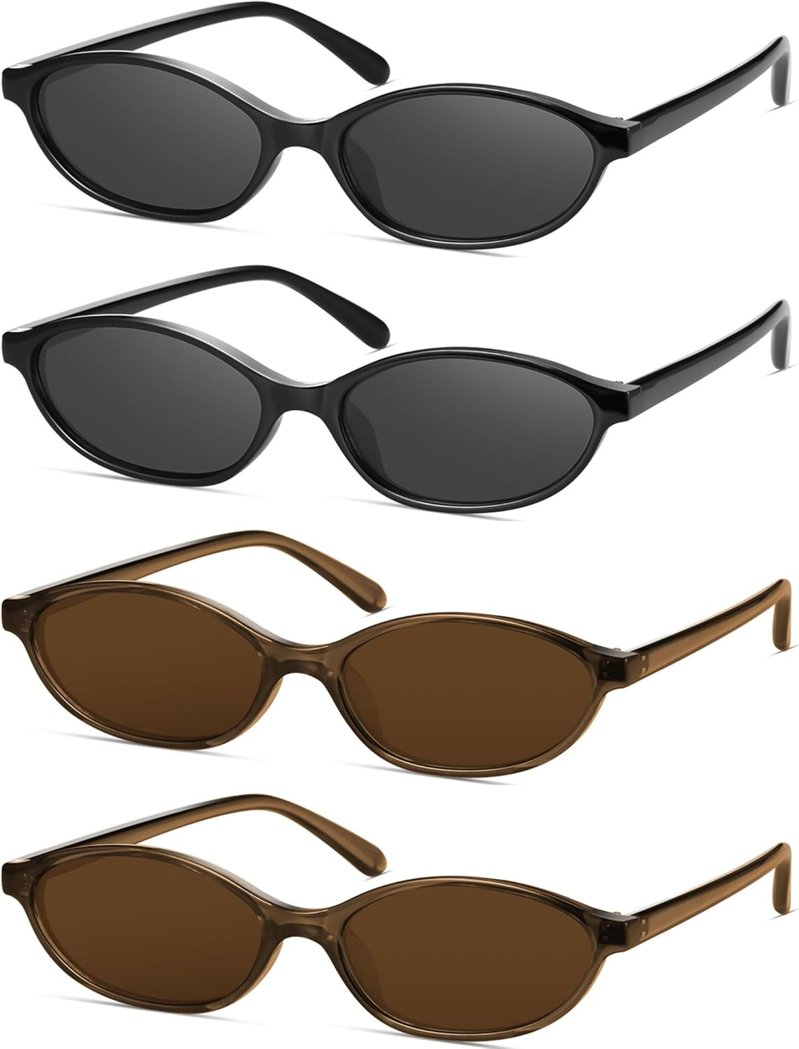 Retro Oval Cat Eye Sunglasses for Women Y2K Designer Trendy Narrow Shades UV Protection Sun Glasses