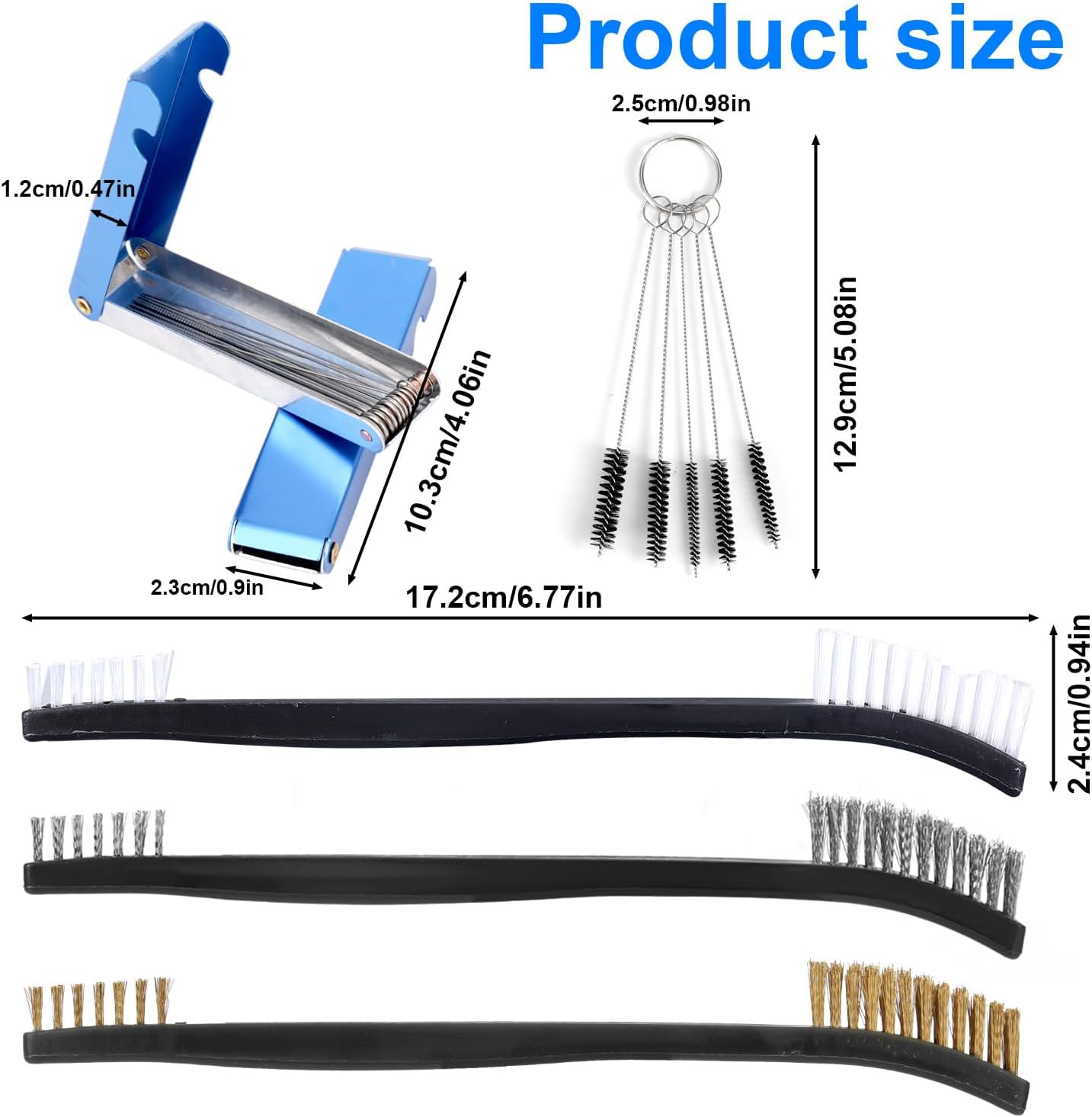 BOXOB Carburetor Cleaning Kit, Stainless Steel Torch Tip Cleaner 26 Aluminum Needles 5 Nylon Brushes 3 Double-Ended Polishing Brushes for Motorcycle ATV Welder image number 4