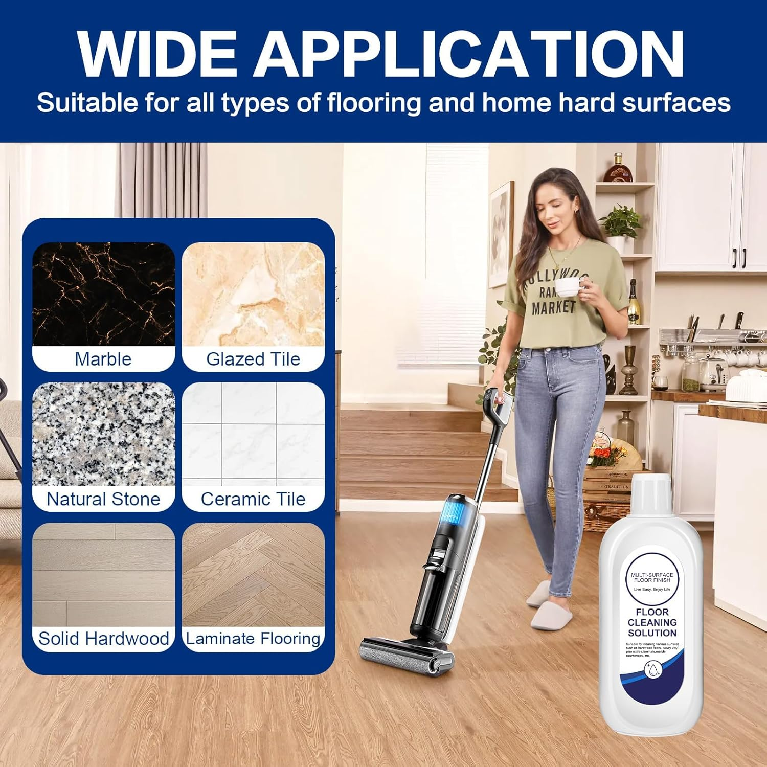3PCS Floor Cleaning Solution Compatible with Tineco, Eco-Safe, Deep Cleans for Multiple Hard Floors, Suitable with All Robot Vacuums with Mopping and Cordless Wet/Dry Vacuum Mop Cleaner image number 4