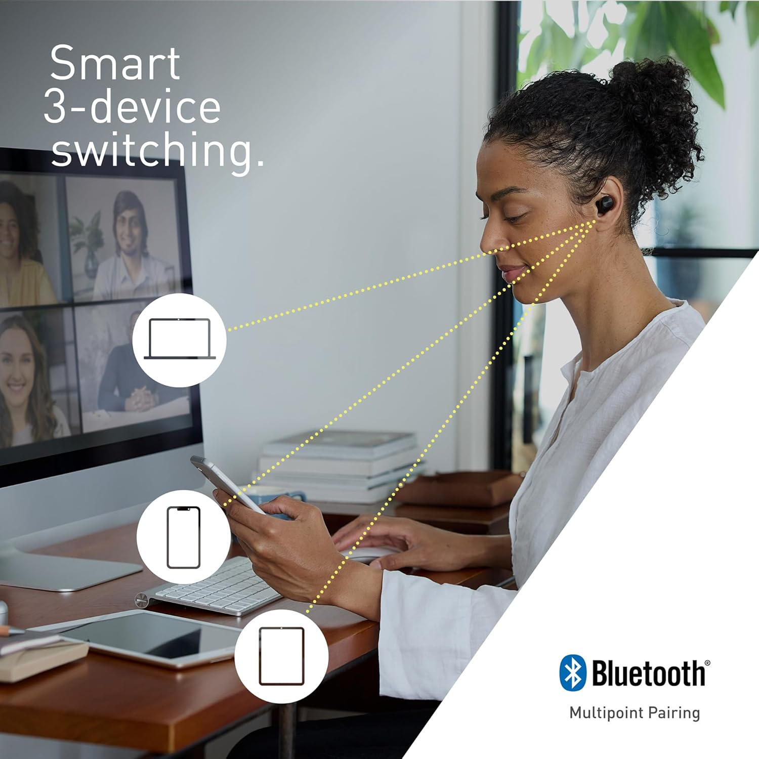 Technics AZ40M2 True Wireless Bluetooth Earbuds with Active Noise Cancellation, Multipoint Connection, Mic, and up to 5.5 Hours Play Time, Silver(Eah-Az40M2Es) - Black image number 4