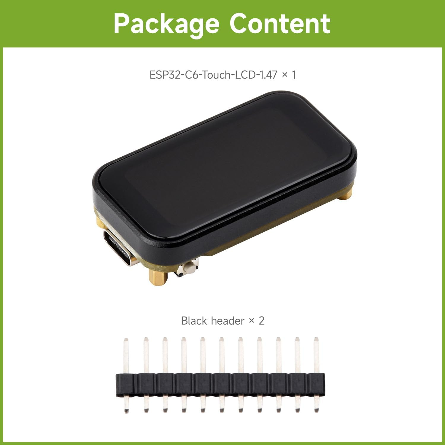 Waveshare ESP32-C6 1.47Inch Touch Display Development Board, 172&times;320 Resolution, 262K Display Color, Supports W-FI 6 / BLE 5, 160Mhz RISC-V Processor image number 3