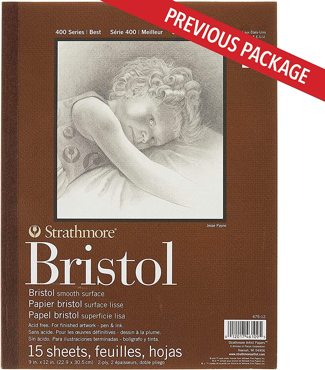 Strathmore 400 Series Bristol, 2-Ply Smooth, 11"X14" Tape Bound, 15 Sheets image number 1