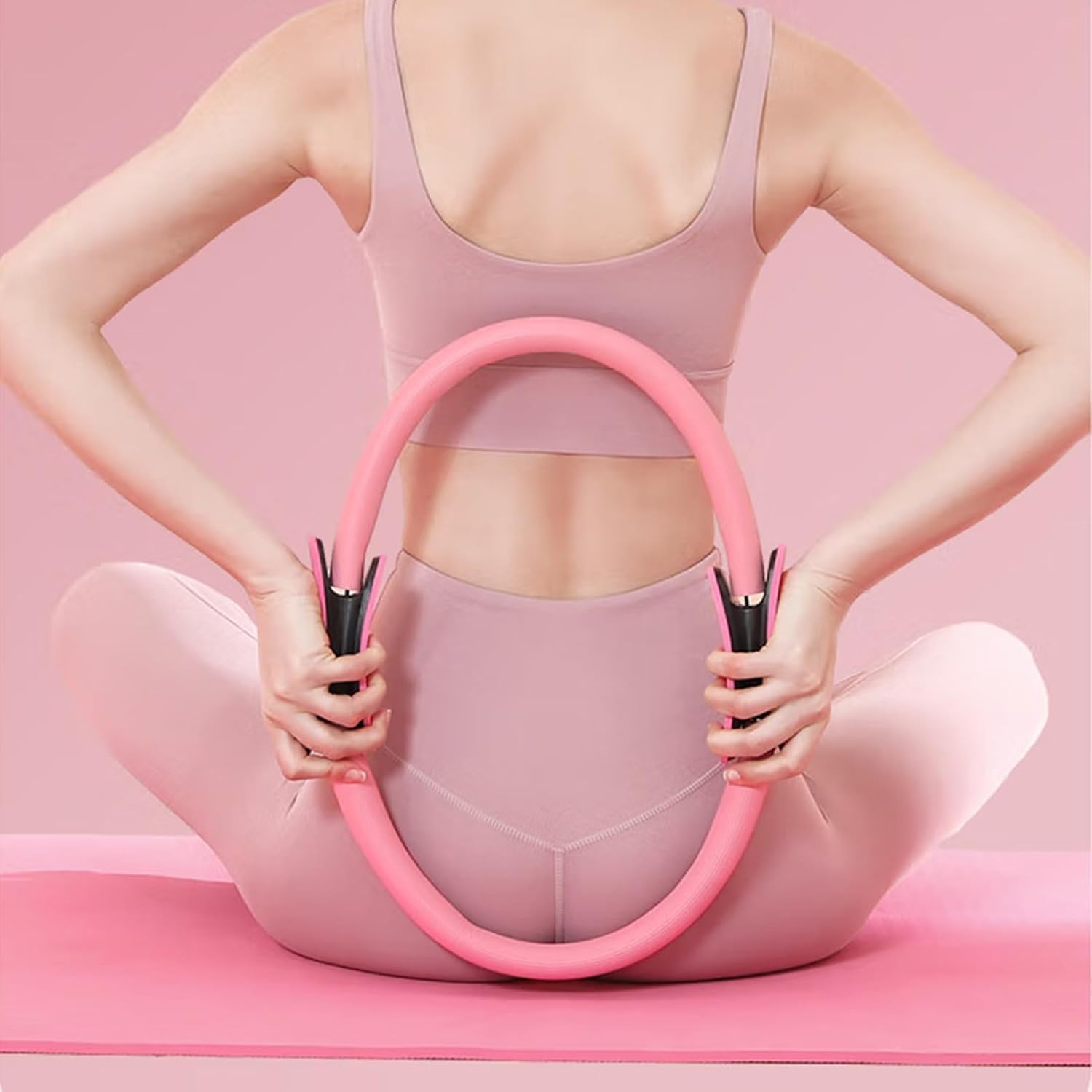 METOY Yoga Pilates Stretch Ring Set,Fitness Shaping Training Circle, Pilates Ring 14 Inch for Thigh Workout,Inner Thigh Exercise Equipment for Women, Pilates Equipment Thigh Master,For Home/Gym image number 6