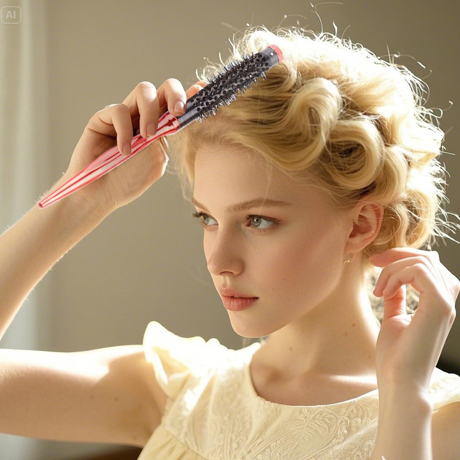 Anti-Static Small round Hair Brush &ndash; Compact & Portable for Blow Drying, Styling, and Frizz Control image number 1