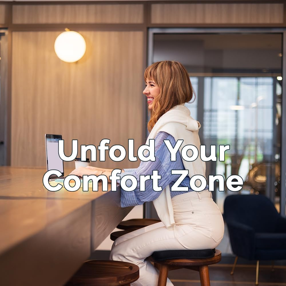 Ergo-Gel Travel Seat Cushion &ndash; Portable Airplane Seat Cushion &ndash; Gel Grid Design for Ultimate Seating Comfort &ndash; Foldable Cushions for Airplane Seats, Camping, Bleachers, Flights, Commute 1Pack image number 3