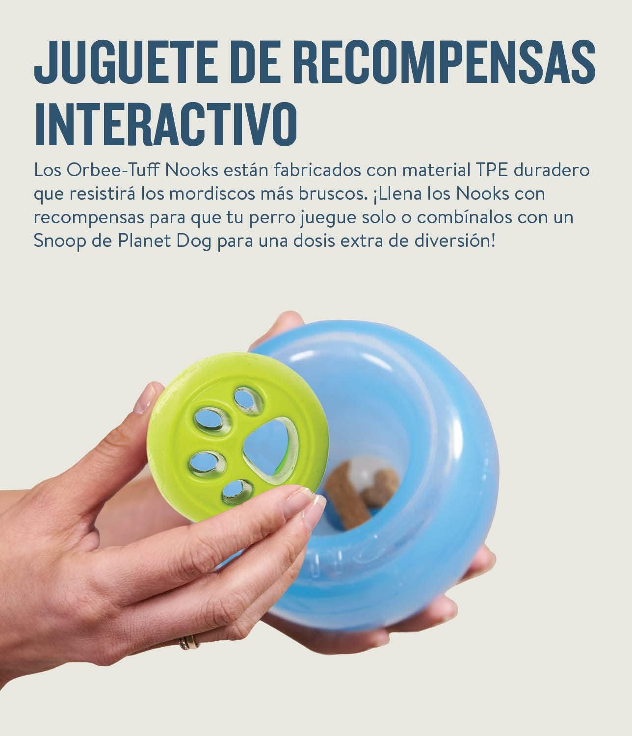 Planet Dog Orbee-Tuff Paw Print Nooks, Interactive Durable Dog Puzzle Toy, Made in the USA, 2.5-Inch, Green