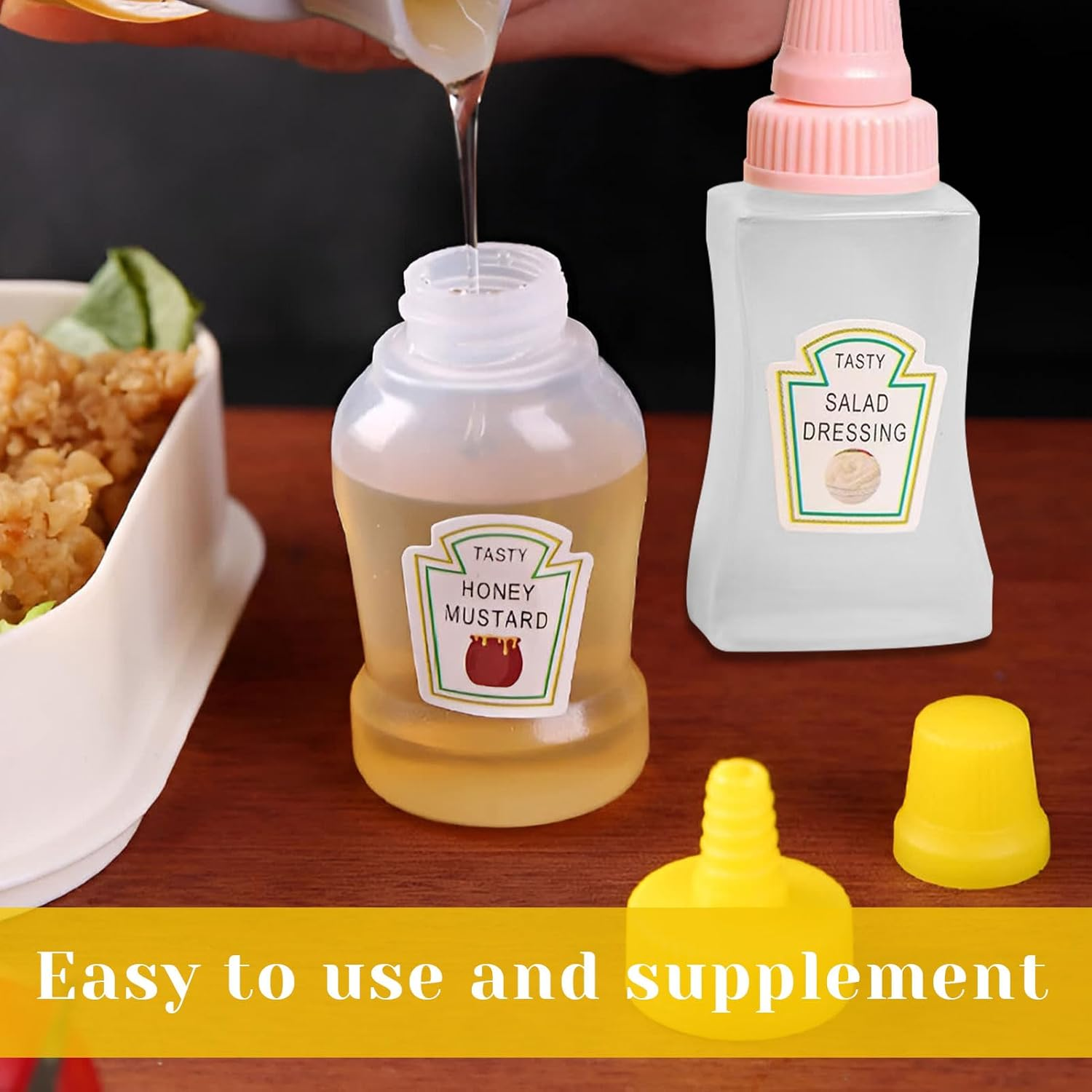 Sauce Container, 8 Pcs Squeeze Bottle, Mini Sauce Bottle, Mini Condiment Squeeze Bottles, 23Ml Condiment Squeeze Bottle for Bento Box Accessories, Empty Plastic Salad Dressing Container image number 1